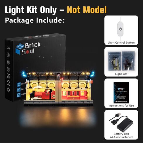 BrickSoul Upgrade Light Kit for Lego 76450 Book Nook: Hogwarts Express Building Set | with ON/Off & Dimmer Switch & Hidden Cable Tech | Easy Install Lighting Set (76450 Set NOT Included) in Saudi Arabia