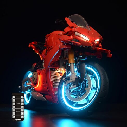 LightGo LED Lighting Kit Designed for Lego 42202 Compatible with Ducati Panigale V4 S Motorcycle Set - Not Include Model (Remote Version) in Saudi Arabia