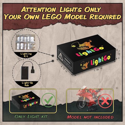 LightGo LED Lighting Kit Designed for Lego 42202 Compatible with Ducati Panigale V4 S Motorcycle Set - Not Include Model (Remote Version) in Saudi Arabia