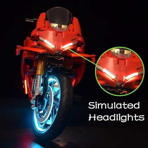 LightGo LED Lighting Kit Designed for Lego 42202 Compatible with Ducati Panigale V4 S Motorcycle Set - Not Include Model (Remote Version) in Saudi Arabia