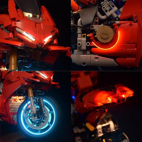 LightGo LED Lighting Kit Designed for Lego 42202 Compatible with Ducati Panigale V4 S Motorcycle Set - Not Include Model (Remote Version) in Saudi Arabia