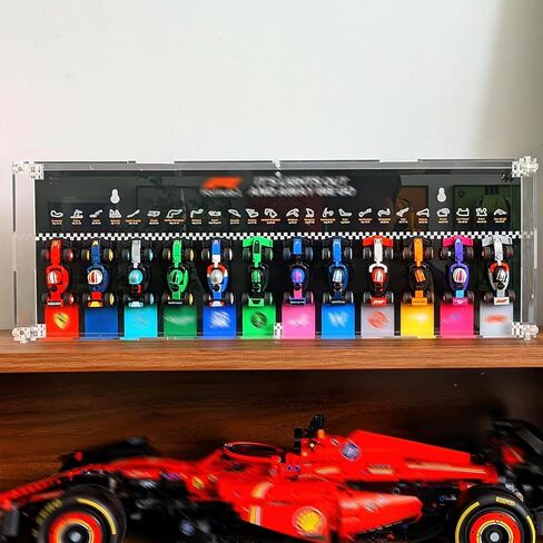 Display Wallboard Compatible with Lego F1 Car Model, Wall Mount for F1 66796-71049 Car 12-in-1 Collector's Pack, with Acrylic Dust-Proof Case, (No Model Included) in Saudi Arabia