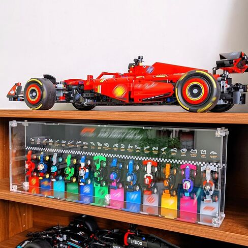 Display Wallboard Compatible with Lego F1 Car Model, Wall Mount for F1 66796-71049 Car 12-in-1 Collector's Pack, with Acrylic Dust-Proof Case, (No Model Included) in Saudi Arabia