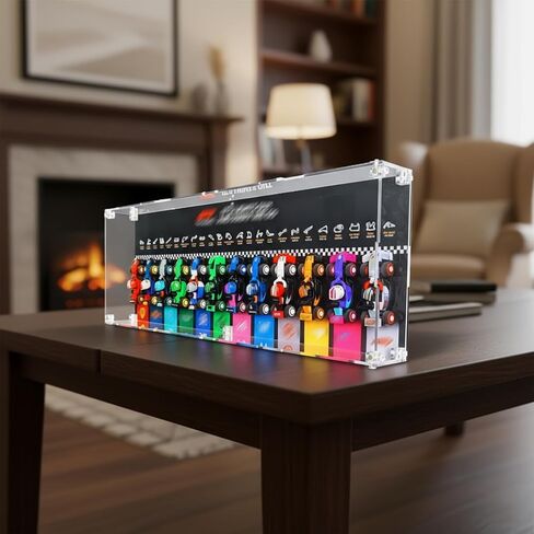 Display Wallboard Compatible with Lego F1 Car Model, Wall Mount for F1 66796-71049 Car 12-in-1 Collector's Pack, with Acrylic Dust-Proof Case, (No Model Included) in Saudi Arabia