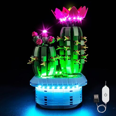 مجموعة إضاءة Kyglaring متوافقة مع مكعبات البناء Lego Flowering Cactus 11509، ترقية عناصر التحكم باللمس والإضاءة الملونة، ملحق مكعبات البناء لمجموعة نماذج Lego 11509، الأضواء فقط in Kuwait