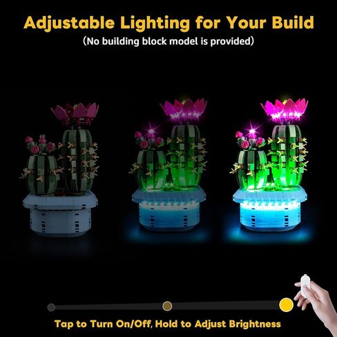 مجموعة إضاءة Kyglaring متوافقة مع مكعبات البناء Lego Flowering Cactus 11509، ترقية عناصر التحكم باللمس والإضاءة الملونة، ملحق مكعبات البناء لمجموعة نماذج Lego 11509، الأضواء فقط in Kuwait