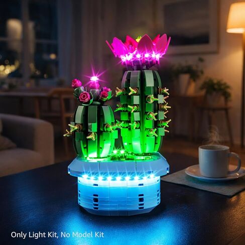 مجموعة إضاءة Kyglaring متوافقة مع مكعبات البناء Lego Flowering Cactus 11509، ترقية عناصر التحكم باللمس والإضاءة الملونة، ملحق مكعبات البناء لمجموعة نماذج Lego 11509، الأضواء فقط in Kuwait