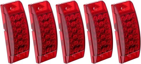cciyu 5x أحمر 6 بوصات LED مستطيلة مصابيح جانبية لتخليص العلامات 21 صمام ثنائي مع عاكسات مقاومة للماء مستطيلة LED توقف الانعطاف وأضواء الفرامل الخلفية على السطح in Kuwait