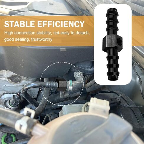 2 قطعة 1/8 NPT إلى 3/8 Barb محول تركيب قياس ضغط الوقود، محول تركيب T من الألومنيوم، متوافق مع مقياس ضغط الوقود المضمن، مستشعر ضغط الوقود (أسود) in Kuwait