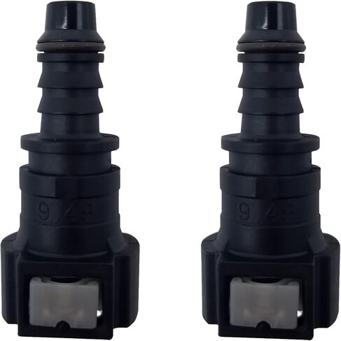 2 PCS Car Fuel Line Quick Connectors, 9.49 ID8 Straight Bundy Female to Hose Barb, Leak Proof Push-on Oil Pump Quick Plug, Universal Plug and Play Tubing Accessory for Car Fuel System (Black) in Kuwait