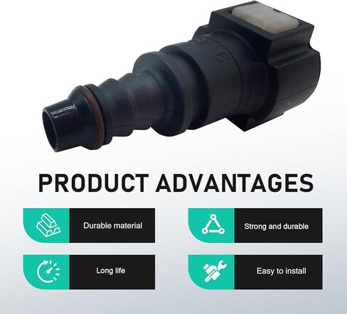 2 PCS Car Fuel Line Quick Connectors, 9.49 ID8 Straight Bundy Female to Hose Barb, Leak Proof Push-on Oil Pump Quick Plug, Universal Plug and Play Tubing Accessory for Car Fuel System (Black) in Kuwait