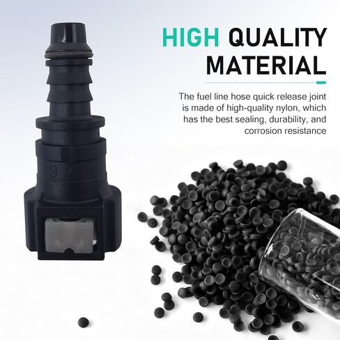 2 PCS Car Fuel Line Quick Connectors, 9.49 ID8 Straight Bundy Female to Hose Barb, Leak Proof Push-on Oil Pump Quick Plug, Universal Plug and Play Tubing Accessory for Car Fuel System (Black) in Kuwait