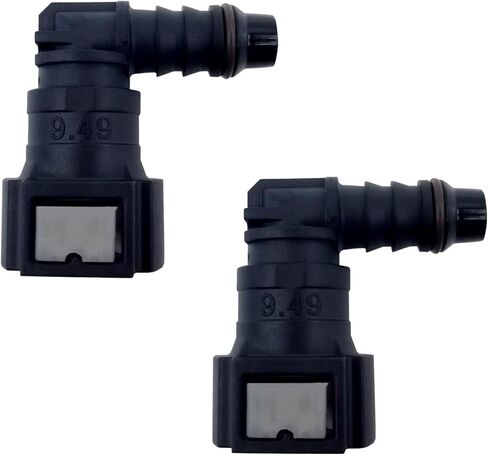 2 PCS Car Fuel Line Quick Connectors, 9.49 ID8 Straight Bundy Female to Hose Barb, Leak Proof Push-on Oil Pump Quick Plug, Universal Plug and Play Tubing Accessory for Car Fuel System (Black) in Saudi Arabia