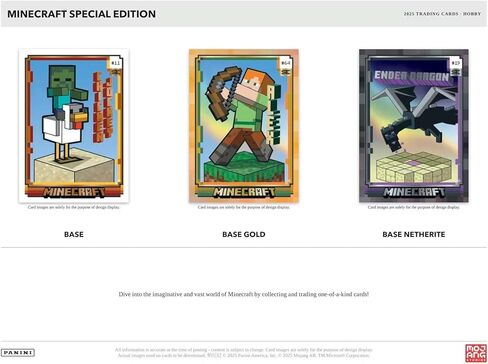 صندوق بطاقات تداول Hobby إصدار خاص من Panini Minecraft لعام 2025 (قاعدة واحدة مرقمة حتى 325 لكل صندوق) in Kuwait