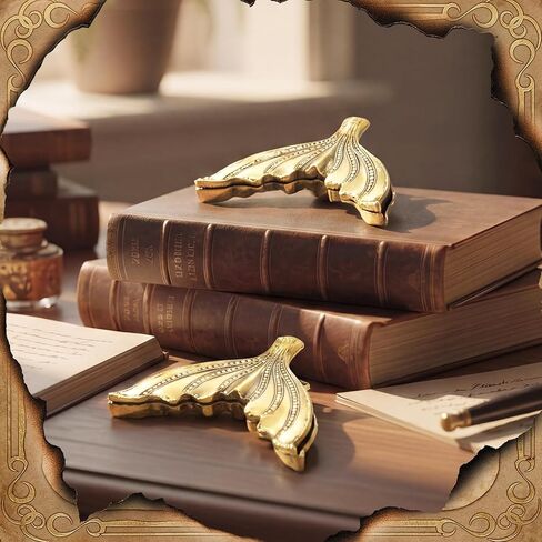 2 Pcs Fish Tail Journal Clips Metal Book Cilps to Hold Journal Open Vintage Mermaid Clamp Textured Bronze Storage Clip Bookmark Holder for Scrapbook Document Reading Accessory in Kuwait
