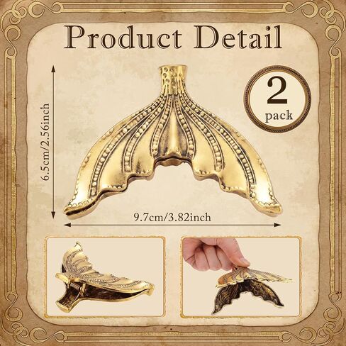 2 Pcs Fish Tail Journal Clips Metal Book Cilps to Hold Journal Open Vintage Mermaid Clamp Textured Bronze Storage Clip Bookmark Holder for Scrapbook Document Reading Accessory in Kuwait
