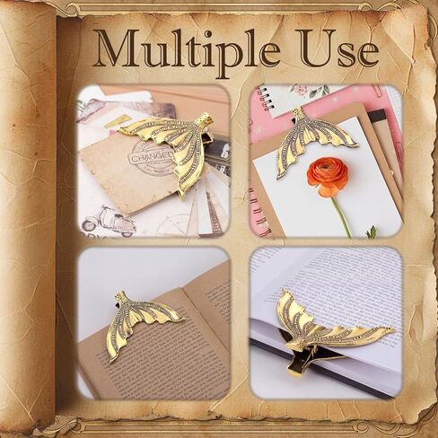 2 Pcs Fish Tail Journal Clips Metal Book Cilps to Hold Journal Open Vintage Mermaid Clamp Textured Bronze Storage Clip Bookmark Holder for Scrapbook Document Reading Accessory in Kuwait