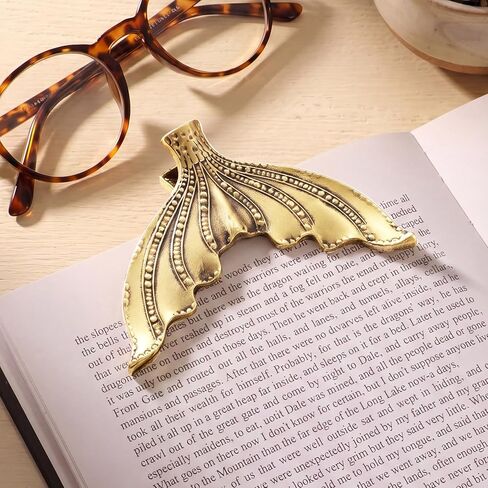 2 Pcs Fish Tail Journal Clips Metal Book Cilps to Hold Journal Open Vintage Mermaid Clamp Textured Bronze Storage Clip Bookmark Holder for Scrapbook Document Reading Accessory in Kuwait