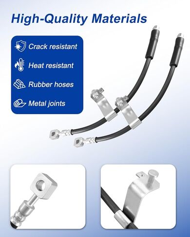 Front Brake Hydraulic Hoses Left and Right Fit for Chevy Malibu 2004-2012 Pontiac G6 2005-2010 G8 2008 Saturn Aura 2007-2009 Replace H620475 H620474 15806767 15806768, 2PCS in Saudi Arabia