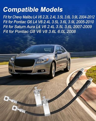 Front Brake Hydraulic Hoses Left and Right Fit for Chevy Malibu 2004-2012 Pontiac G6 2005-2010 G8 2008 Saturn Aura 2007-2009 Replace H620475 H620474 15806767 15806768, 2PCS in Saudi Arabia