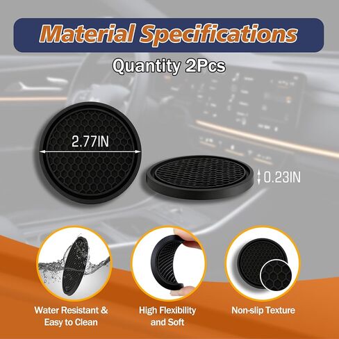 2-PackCar Seat Gap Filler，Car Cup Holder Coaster，Car Seat Crevice Blocker Stop Things from Dropping，Auto Accessories for SUV Truck Sedan in Saudi Arabia