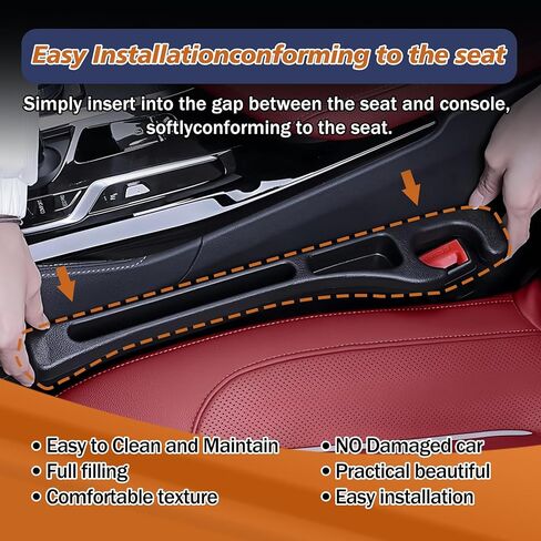 2-PackCar Seat Gap Filler，Car Cup Holder Coaster，Car Seat Crevice Blocker Stop Things from Dropping，Auto Accessories for SUV Truck Sedan in Saudi Arabia