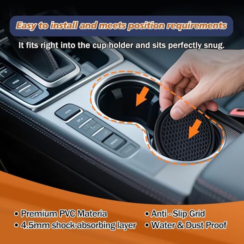 2-PackCar Seat Gap Filler，Car Cup Holder Coaster，Car Seat Crevice Blocker Stop Things from Dropping，Auto Accessories for SUV Truck Sedan in Saudi Arabia