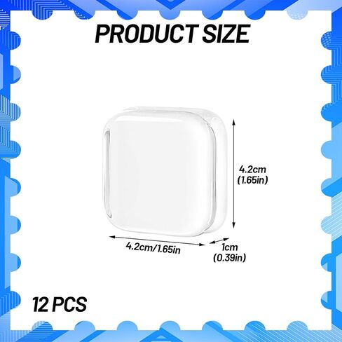12 Pack Square Clear Silicone Door Bumpers, Self-Adhesive Rubber Bumpers, Wall Protectors for Door Knobs, Handles & Headboards in Saudi Arabia