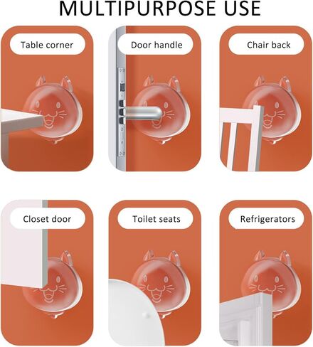 6 PCS Door Stoppers for Wall, Clear Rubber Door Knob Wall Protector Silencer Self Adhesive Door Bumpers for Walls Reusable Wall Shield Cushion, Washable & Reusable in Saudi Arabia