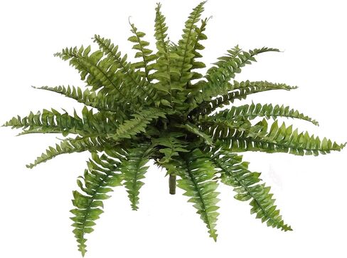 34" Artificial Boston Fern Plant with 42 Lifelike Green Silk Fronds - UV Resistant Faux Greenery for Indoor & Outdoor Use | Perfect for Home, Patio, Garden, Office Decor in Saudi Arabia