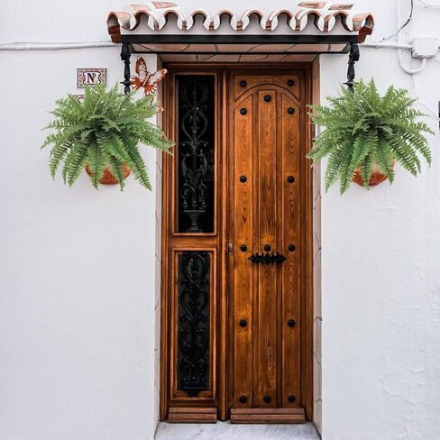 34" Artificial Boston Fern Plant with 42 Lifelike Green Silk Fronds - UV Resistant Faux Greenery for Indoor & Outdoor Use | Perfect for Home, Patio, Garden, Office Decor in Saudi Arabia
