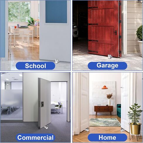 Heavy Duty Door Stoppers for Bottom of Door, 3" Tall Adjustable Spring Door Stop Wedge for Large Door Gaps, Non Slip Stainless Steel Door Stops for Heavy & Self Closing Doors, Carpet Tile Wood Floors in Saudi Arabia