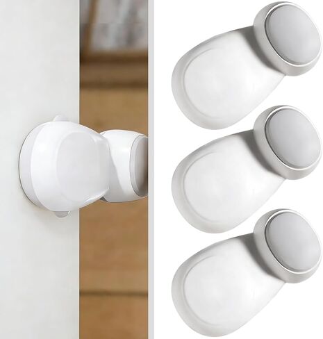 Baby Proof Door Stopper with Auto Lock, Child Proof Door Pinch Guard with Thick TPR Cushion,1.4in Gap Design for Anti-Pinch, Shock Absorbent Door Stop for Kids Safety in Saudi Arabia