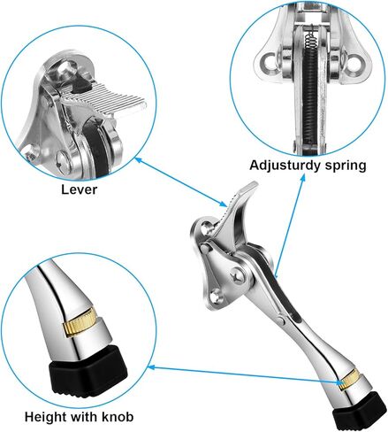 3 Pack Duty Kickdown Door Stopper 4 Inch Adjustable Metal Door Stop with Rubber Tip Floor Mounted Foot Operated Holder for Wide and Heavy Doors in Saudi Arabia