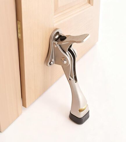 3 Pack Duty Kickdown Door Stopper 4 Inch Adjustable Metal Door Stop with Rubber Tip Floor Mounted Foot Operated Holder for Wide and Heavy Doors in Saudi Arabia