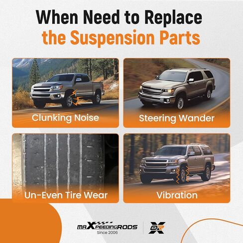رابط شريط Sway الأمامي من maxpeedingrods لسيارة Chevy Colorado 2015-2021 Suburban 3500 HD 2016-2019 GMC Canyon 2015-2021، قطعتان من وصلة نهاية قضيب التثبيت الأمامي in Kuwait
