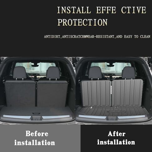 Cargo Mat & Backrest Mats Compatible with Cadillac XT6 2020-2026 - Black TPE All Weather Waterproof Rear Cargo Liner Rear Trunk Liner Back Seat Cover Protector in Saudi Arabia