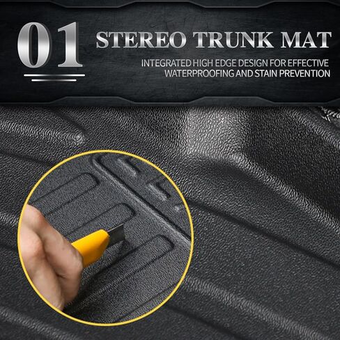Cargo Mat & Backrest Mats Compatible with Cadillac XT6 2020-2026 - Black TPE All Weather Waterproof Rear Cargo Liner Rear Trunk Liner Back Seat Cover Protector in Saudi Arabia