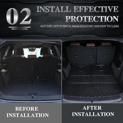 Cargo Mat & Backrest Mats Compatible with Cadillac XT6 2020-2026 - Black TPE All Weather Waterproof Rear Cargo Liner Rear Trunk Liner Back Seat Cover Protector in Saudi Arabia
