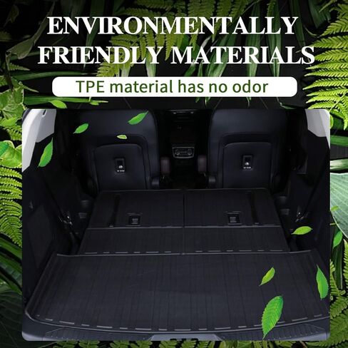 Cargo Mat & Backrest Mats Compatible with Cadillac XT6 2020-2026 - Black TPE All Weather Waterproof Rear Cargo Liner Rear Trunk Liner Back Seat Cover Protector in Saudi Arabia