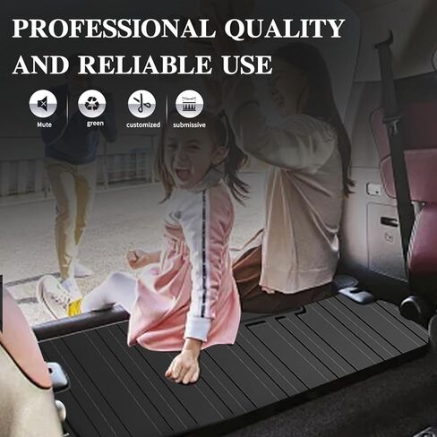 حصيرة الشحن ومسند الظهر متوافقة مع كاديلاك XT6 2020-2026 - أسود TPE مقاوم للماء لجميع الأحوال الجوية وبطانة خلفية للحمولة وبطانة صندوق السيارة الخلفي وغطاء حماية للمقعد الخلفي in Kuwait