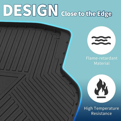 Flat Face Cargo Liner Rear Trunk Mat Trunk Cargo Luggage Boot Tray Mat Stripes and Triangles Pattern for Honda Civic 2016-2021 Anti-Slip in Kuwait