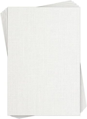 Reskid Premium Linen Textured Cardstock – Thick Heavyweight White 130lb Cover (350 GSM) – 100 Sheets – World-Class Elegance for Invitations, Menus, and Professional DIY Projects (5x7, Inches) in Kuwait