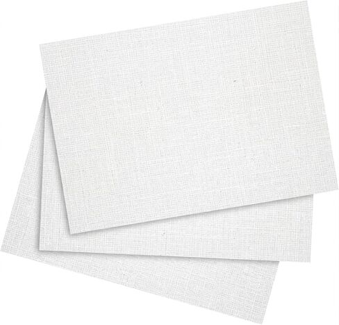 Reskid Premium Linen Textured Cardstock – Thick Heavyweight White 130lb Cover (350 GSM) – 100 Sheets – World-Class Elegance for Invitations, Menus, and Professional DIY Projects (5x7, Inches) in Kuwait
