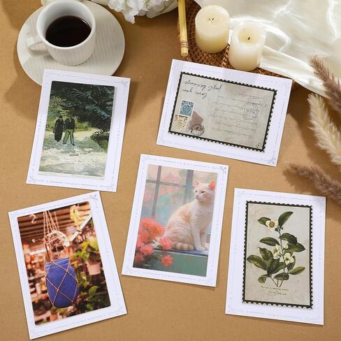 Motiskyy 50 Pack Embossed Photo Mount Cards with Decorative Border Envelopes Accommodate 4 x 6 Inches Embossed White Blank Photo Mount Cards for Weddings Events Birthdays Party Favor in Kuwait