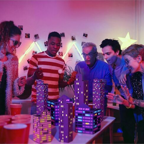 ReliThick 24 Pcs Kpop Party Decorations 3D Cardboard Purple Skyscraper Backdrop Stands Candy Treat Gifts Box for Birthday Prom Music Korean Fan Event Kpop Party Favors Supplies Decor in Saudi Arabia