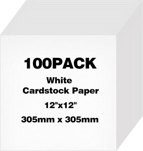 100 Sheets White Cardstock, 12 x 12 Inch Card Stock Paper, 92lb Heavyweight Cardstock Paper for Printing, Card Making, Scrapbook, Invitations, Photo Albums, Cricut & DIY Crafts in Saudi Arabia
