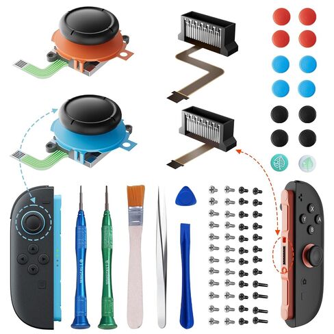 For J0yc0n2 Joystick Replacement for Nintennd0 Switch 2, Upgrade Anti-Drift Switch2 Joysticks Analog Thumbsticks「Includes a full set of tools&Screws,Thumb Caps,Magnetic Connector,Upgraded Joystick」 in Saudi Arabia