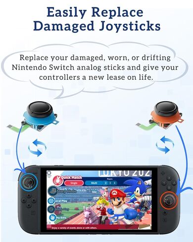 For J0yc0n2 Joystick Replacement for Nintennd0 Switch 2, Upgrade Anti-Drift Switch2 Joysticks Analog Thumbsticks「Includes a full set of tools&Screws,Thumb Caps,Magnetic Connector,Upgraded Joystick」 in Saudi Arabia