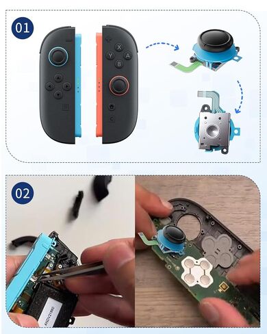 For J0yc0n2 Joystick Replacement for Nintennd0 Switch 2, Upgrade Anti-Drift Switch2 Joysticks Analog Thumbsticks「Includes a full set of tools&Screws,Thumb Caps,Magnetic Connector,Upgraded Joystick」 in Saudi Arabia
